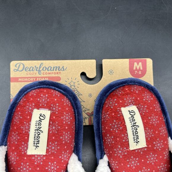 NWT Dearfoams Plush Memory Foam Slippers Womens Med 7-8 Official Cookie Tester - Picture 5 of 9